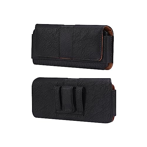 Bolsa Cintura Cuero Horizontal Compatible con Samsung Galazy Z Fold 6 5 4 3 2 1, Funda Movil para Cinturon Hombre Riñonera Universal Celular Bolso de Mano Pequeño Compatible con Huawei Mate XS/X3/X2