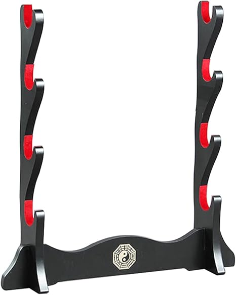 Amazon Co Jp 刀のスタンドディスプレイスタンド刀の壁の表示 黒いラッカー仕上げ 4 Tier スポーツ アウトドア