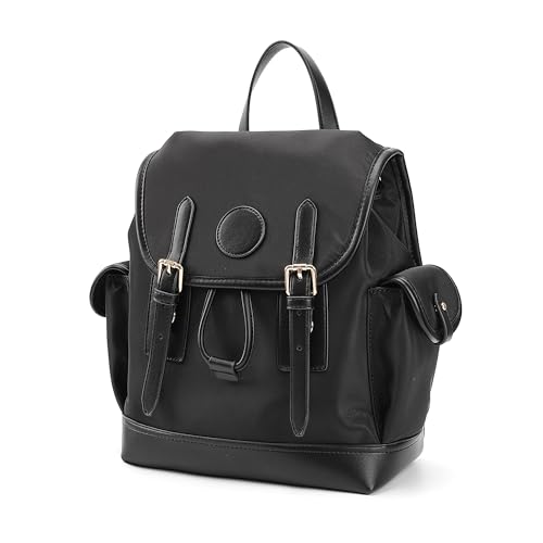 Sac à dos matelassé noir en cuir végétalien finitions premium
