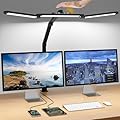 ShineTech Led Desk Lamp with Gesture Sensor, Clamp Led Desk Light, 24W Bright Lamp with USB+ Type C Ports Rotatable Swing Arm for Workbench Computer