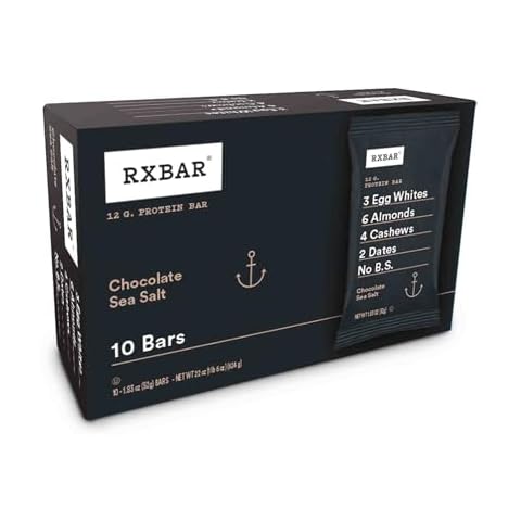 RXBAR Protein Bars, Protein Snack, Snack Bars, Chocolate Sea Salt, 18.3oz Box (10 Bars) Cover