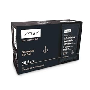 RXBAR Protein Bars, Protein Snack, Snack Bars, Chocolate Sea Salt, 18.3oz Box (10 Bars)