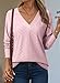 Dokotoo Womens Long Sleeve Tops for Women Trendy Womens Blouses Dressy Casual Eyelet Embroidered Tops Elegant Dressy Top Business Work Clothes Dress Shirt Pink Shirts M