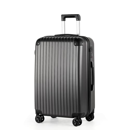 TANTOMI Handgepäck Koffer 20 Zoll, Hartschalenkoffer aus ABS, Trolley, Reisekoffer mit 4 Rollen, 3-stelliges Zahlenschloss, Seitenkanten mit Stoßschutz (Set-M/L/XL) (41L, Dunkelgrau)