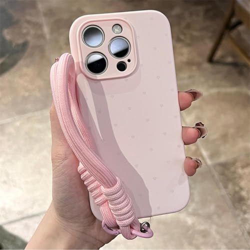 Dragonne iPhone 13 rose cordon de poignet silicone souple élastique