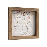 pechpell Spring Decorations for Home, You Belong Among The Wildflowers Wooden Sign, Indoor Table Wall Shelf Office Decor