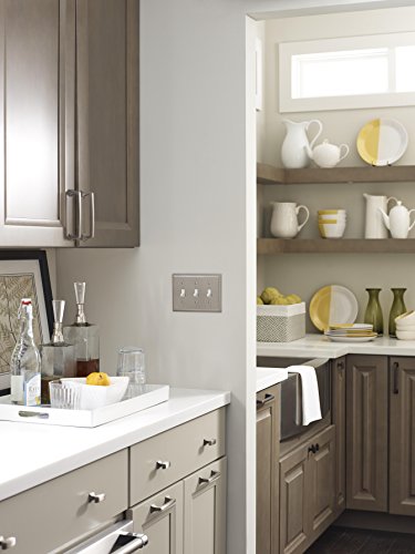 Amerock | Wall Plate | Satin Nickel | 3 Toggle Switch Plate Cover | Mulholland | 1 Pack | Light Switch Cover #TOP3