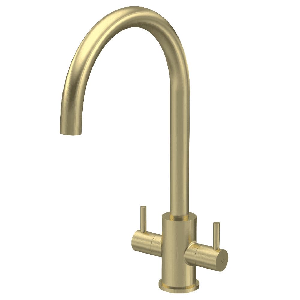 Astini Roxor Brushed Brass Mono Dual Lever Kitchen Mixer Tap