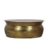 Christopher Knight Home Blairmont Handcrafted Drum Coffee Table - Aluminum - Aged Brass