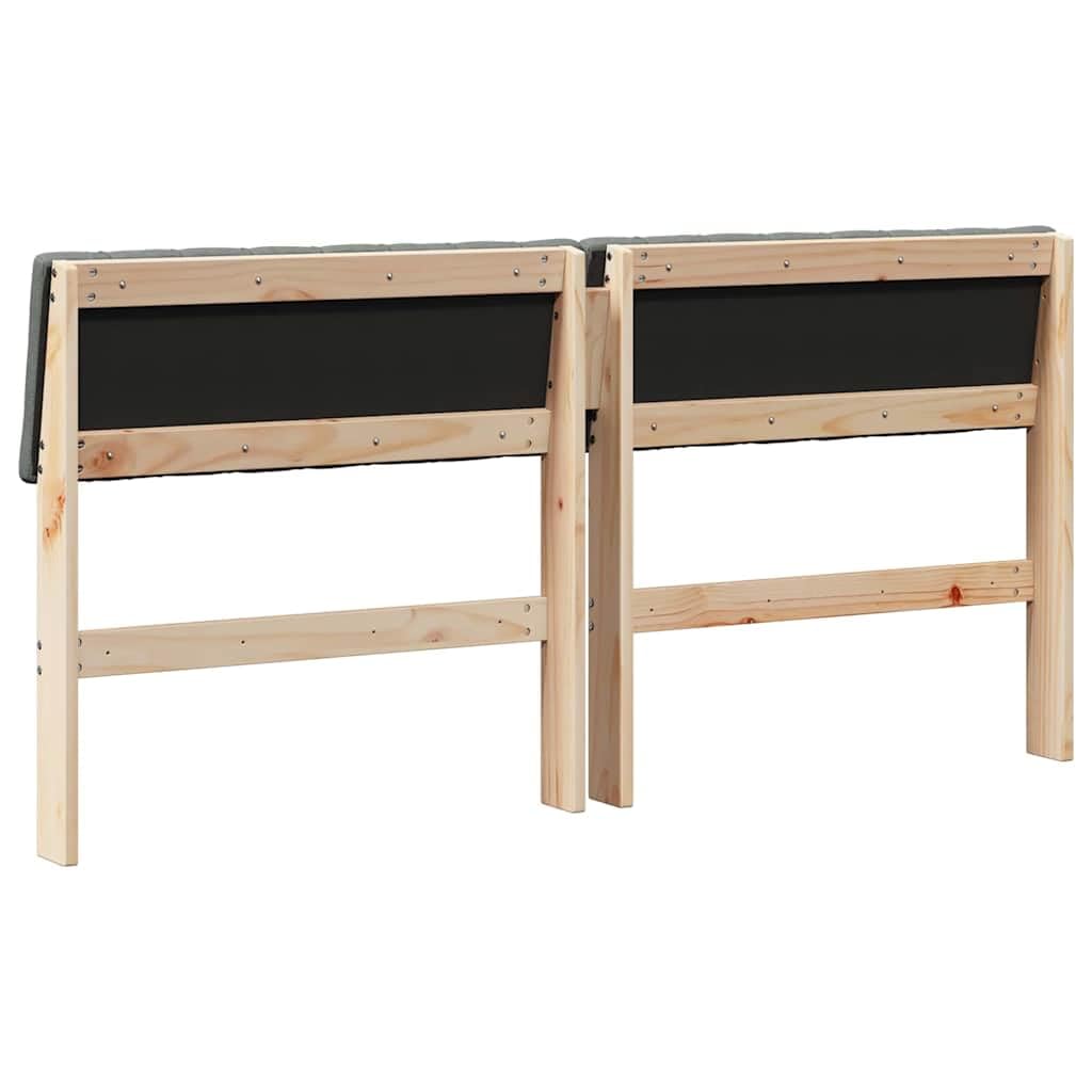 Cabecero de cama tapizado 160 x 14 x 78,5 cm madera maciza de pino gris oscuro moderno cojín de pared diseño duradero para dormitorios y habitaciones de invitados