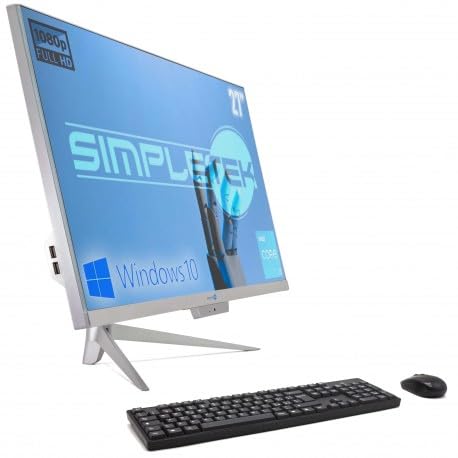 SIMPLETEK PC All in One RGB Core i3 Windows 10 Pro 27" Full HD RAM 16 GB SSD 480 GB | Webcam Integrata, WiFi5, Bluetooth | Computer Fisso Desktop