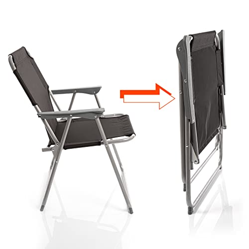 BigDean 2X Klappstuhl Faltstuhl Campingstuhl Angelstuhl schwarz robust klappbar bis 120kg belastbar klassischer Klappstuhl Gartenstuhl für Garten & Camping - Campingstuhl faltbar – Bild 6