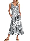 Picture of ANRABESS Women Summer Maxi Dresses A-line Tiered Flowy V Neck Sleeveless Swing 2026 Casual Beach Travel Sundress with Pockets
