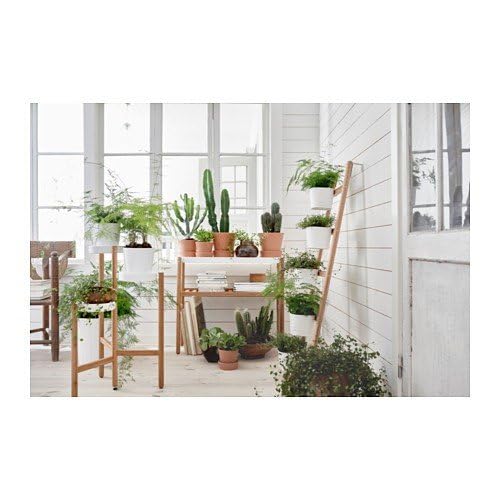 Ikea SATSUMAS Zimmer Blumenständer aus Bambus; in weiß; (78cm) Garten