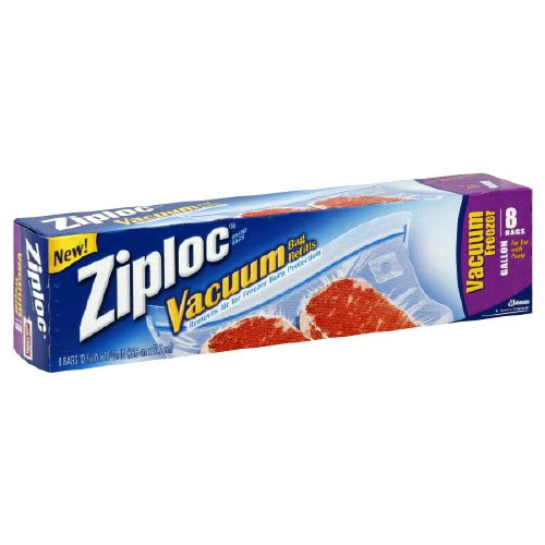 Ziploc Vacuum Freezer Bags, 1 Gallon, 8Count (Pack of 6)