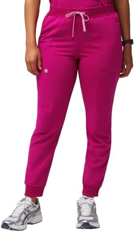Fabletics Women's Active Scrub Jogger - MotionTech, 4-Way Stretch, Pocket-Packed, Lightweight, Semi-Slim Fit, 3X / Short 26 in | 26, Hibiscus