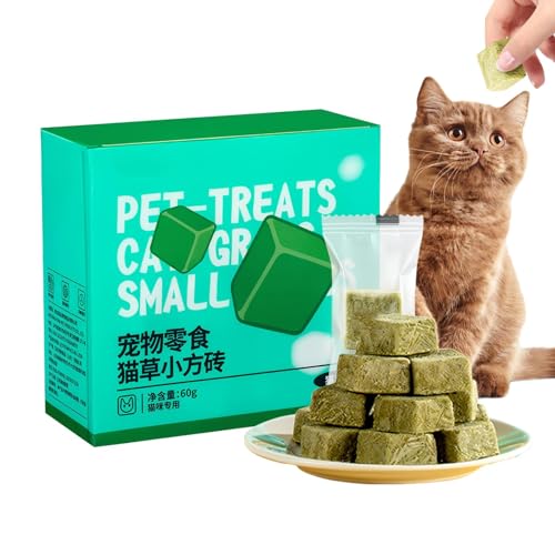 Grass de gato comestible - golosina envasada en nutrientes, suave en la digestión | Reducción natural de bolas de cabello, fórmula de cultivo fácil, mezcla segura sin tóxicos, bolsa ligera c