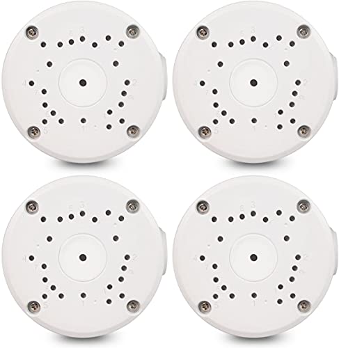 Metal Aluminum & Waterproof Junction Box Mount Bracket, Universal for Bullet Security Camera, Aluminum Waterproof Hide Cable Junction Box Compatible with Solar Panel, Fits Wall Ceiling (4pcs)