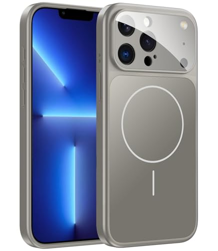 TOBOVON iPhone 13 Pro�p �P�[�X �J���������Y�v���e�N�^�[�t�� MagSafe�Ή� �X���� �}�b�g�}�O�l�b�g �ϏՌ� �g�ѓd�b�P�[�X iPhone13 Pro�p �`�^�j�E���O���[