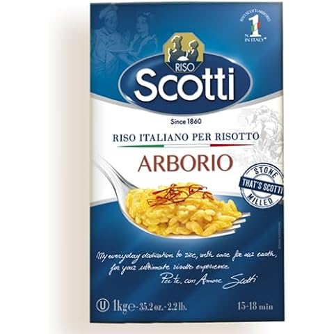 Riso Scotti, Arborio Risotto Rice, 2.2 lbs (1 kg), Superfino, Product of Italy, chef selected, gluten free, non-gmo, vacuumed packed Cover
