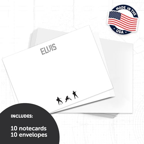 Image of Desert Cactus Elvis Presley 10 Pack Notecards Stationery Cardstock Includes Envelopes Memo Party Thank You (Notecard Design C)