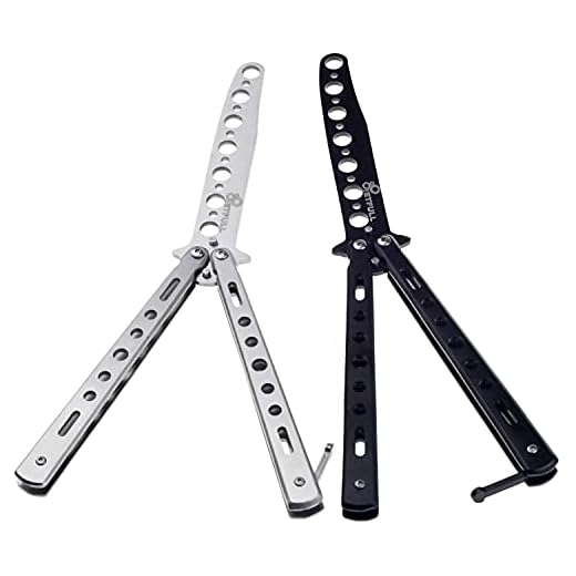 IETFULL Butterfly Knifes Butterfly Practice Knife Trainning Practice Comb Unsharpened Blade for Practicing Flipping Tricks 2Pcs