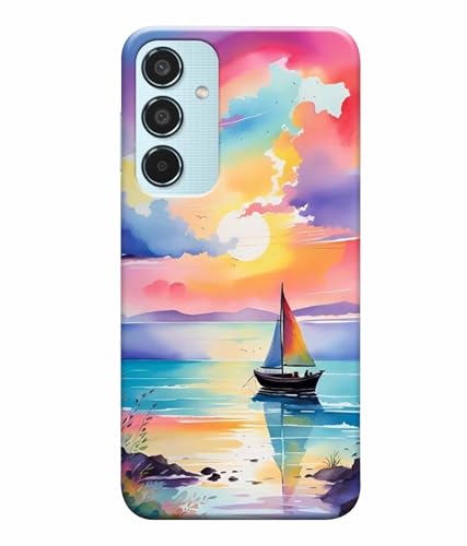 Image of Printed Hard Back Case Cover & Compatible for Samsung Galaxy M35 5G | Samsung M35 5G | Vector Ship Nature Art (Multicolor) - D1209