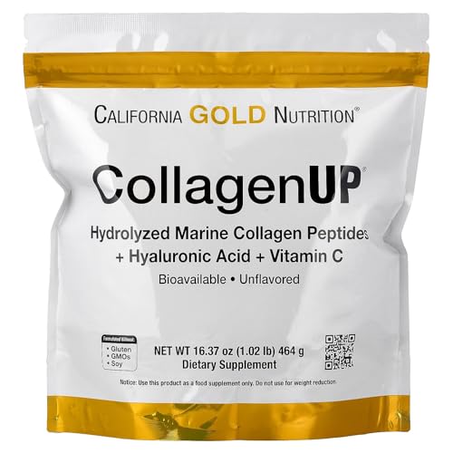 California Gold Nutrition CollagenUP Hydrolyzed Marine Collagen Peptides with Hyaluronic Acid and Vitamin C Unflavored 1.02 lb (464 g)