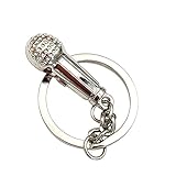 Joy Feel buy 1 pieza coche de metal llavero Micrófono Forma divertido creativo aleación llavero para llave/Auto/funda