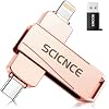 512GB Phone Flash Drive Photo Stick, USB Memory Stick for Photo Video Backup & Storage, No APP Required, Compatible with iPhone iPad Android PC, Rose Pink
