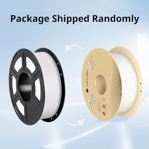 Image of ANYCUBIC PLA 3D Printer Filament Bundle 4KG, 3D Printing PLA Filament 1.75mm Dimensional Accuracy + /- 0.02mm, 4 Pack 1KG Spool (2.2 lbs), 2 Pack of Black & 2 Pack of White
