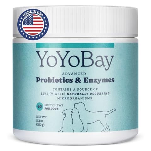 Probiotics for Dogs, for Gut Health and Digestive Health, Yeast Balance, Itchy Skin Relief, Immune Support, Dog Probiotics and Digestive Enzymes, Pre & Probiotics Over 1 Billion CFUs, 60 Soft Chews Cover