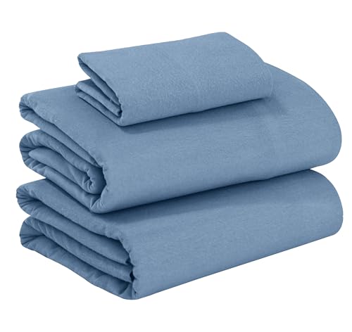 RUVANTI 100% Cotton Flannel Sheets Twin XL Size, Coronet Blue