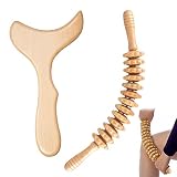 Set de 2 piezas Maderoterapia - Rodillo Curvo de Masaje celulitis + Tabla Moldeadora Dentada - Maderoterapia corporal - Drenaje linfático - Kit completo Maderoterapia