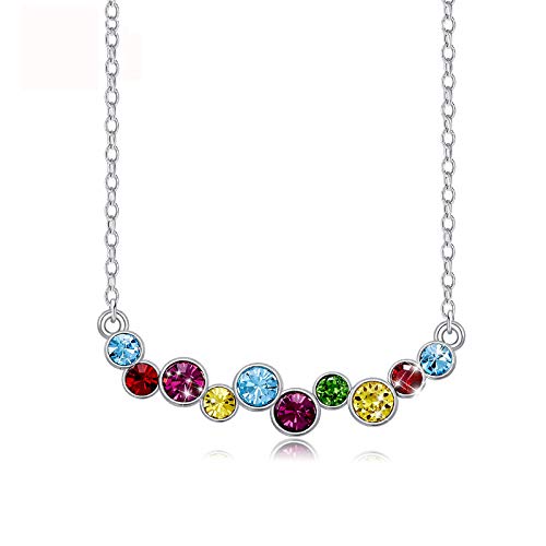 Collier en Argent 925 et Cristaux Cadeau Idéal Femme Anniversaire Fête des Mères