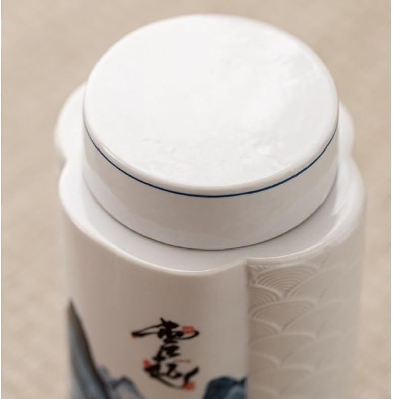 SONGCHAO Sugar Jar New Chinese Style Ceramic Tea Can Pu'er Black Green White Universal Sealed Moisture-Proof Gift Box Set Tea Canister