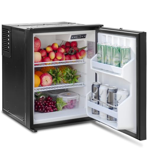 Smad 12v Compressor Fridge 60l, 12v/24v Fridge for Campervan,Caravan, Motorhome, Reversible Door, Black