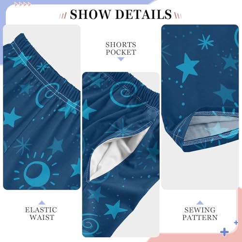 Blue Sun Star Moon Boys Pants for Kids Jogger Pants with Pockets S-XL4