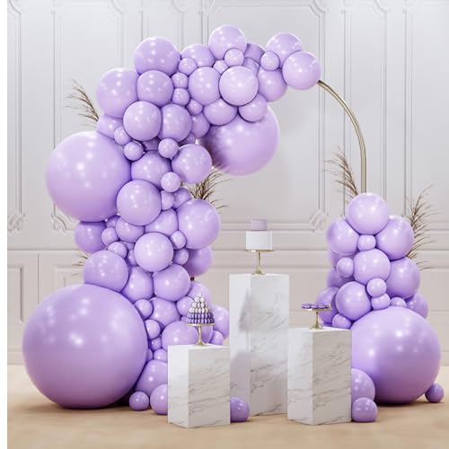 Image of PartyWoo Lavender Balloons 99pcs Light Pastel Purple Lilac Different Sizes