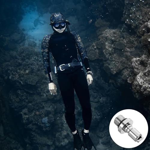 Adaptador de buceo 8/3-24 de rosca macho con conector de inflado industrial de acero 5