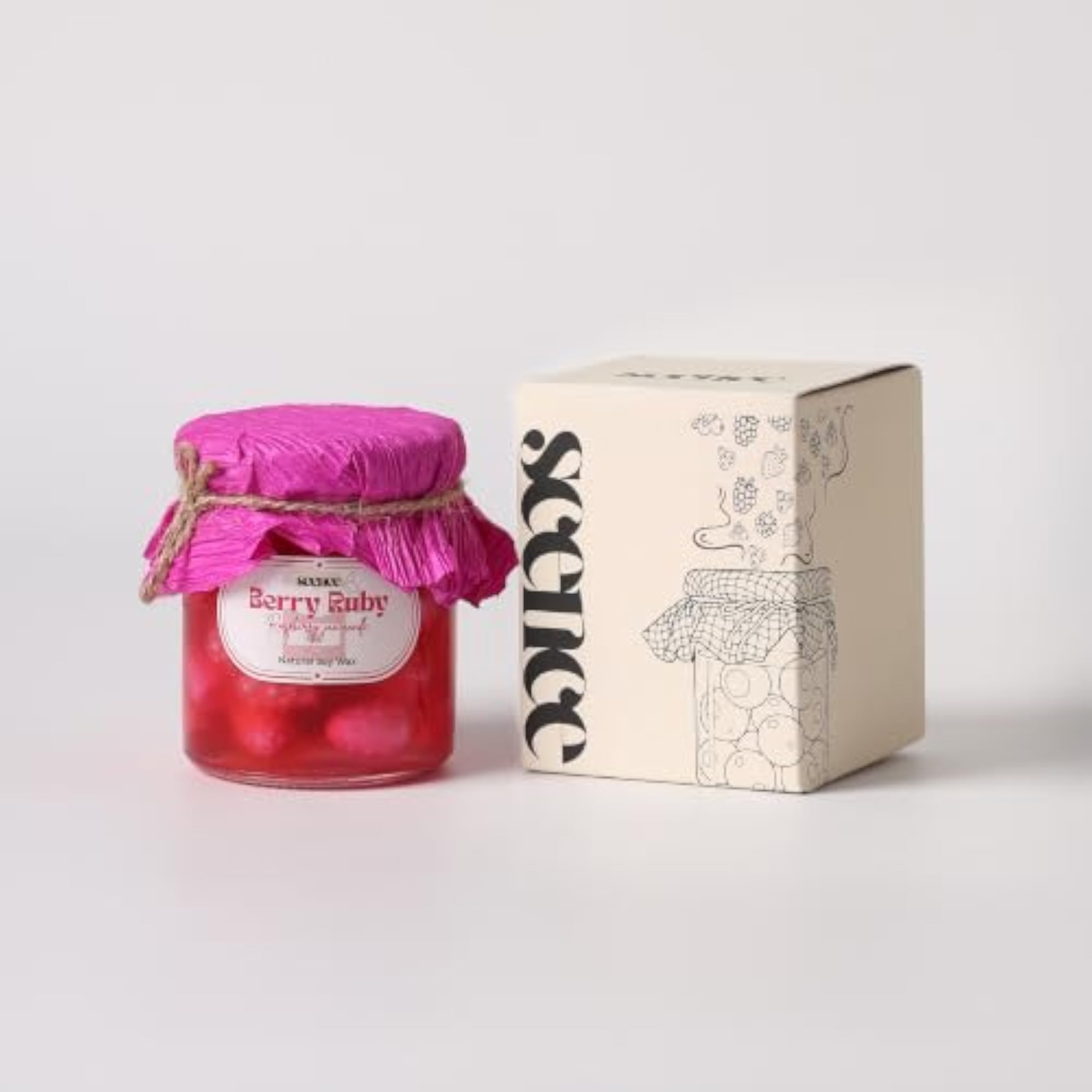 Berry Ruby Scented Candle, Raspberry Jam Fragrance