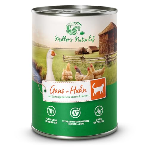 Müller's Naturhof* - Huhn - Nassfutter für Katzen - 12x 400g