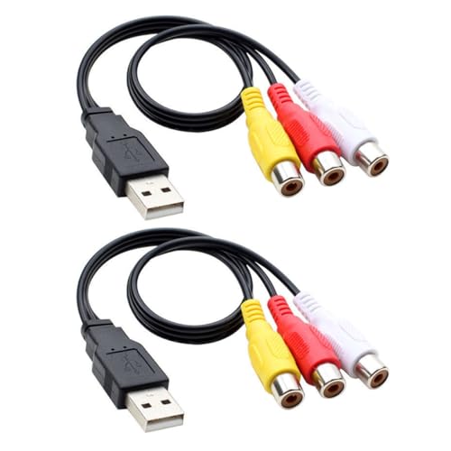 OKUMEYR USB Zu 3Rca Audiokabel Satz Top Adapterkabel 03m PVC Flexibles USB Stecker 3Rca Buchse Audiokabel für Heimkino und TV