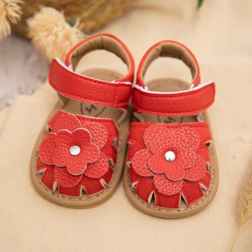Image of Babelvit Infant Baby Girl Boy Sandals Comfort Premium Summer Outdoor Casual Beach Shoes with Flower Bowknot Anti Slip Rubber Sole Newborn Toddler Prewalker First Walking Shoes