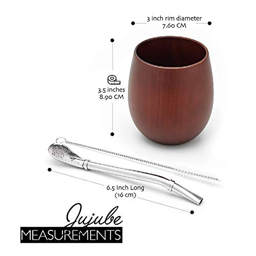 Image of BALIBETOV Yerba Mate Gourd Set - Original Natural Handmade Yerba Mate Cup from Argentina, Includes Mate Tea Cup, Bombilla (Mate Straw) and Cleaning Brush, Traditional Mate Cup Gift Set