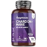 Chardon Marie 2000mg, 80% Silymarine, 180 Gélules Vegan pour 6 Mois, Extrait 40:1 de Milk Thistle (Chardon Marie Silymarine), Milk Thistle sans OGM, sans Stéarate de Magnésium