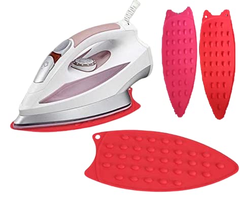 AyZu® 2pcs Heat Resistant, Silicon Iron Rest Mat, Anti Slip, Perfect Design, Multipurpose mat, Thick Pad for Ironing Board Fit for Every Iron