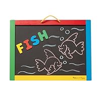 Melissa & Doug Magnetic Chalkboard and Dry-Erase Board With 36 Magnets, Chalk, Eraser, and Dry-Erase Pen - Letters And Numbers Learning Toys, Chalk Board For Kids, Dry Erase Board For Kids Ages 3+