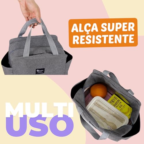 Bolsa Térmica Fitness Multiuso Porta Marmita Frasqueira (Cinza)