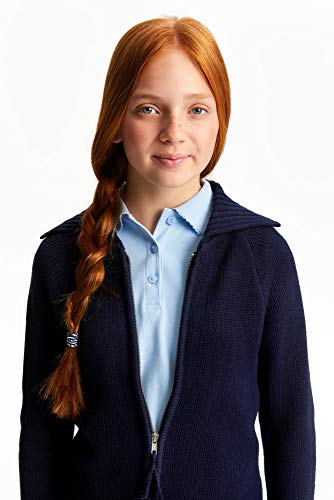 Image of French Toast Girls' Short Sleeve Picot Collar Polo School Uniform Shirt (Standard and Plus)
